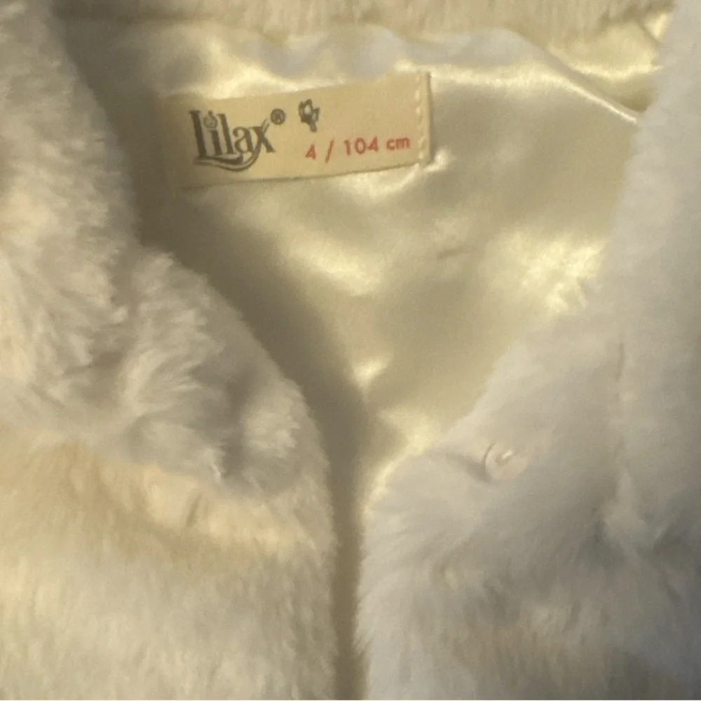 Kids Cream Faux Fur Shrug